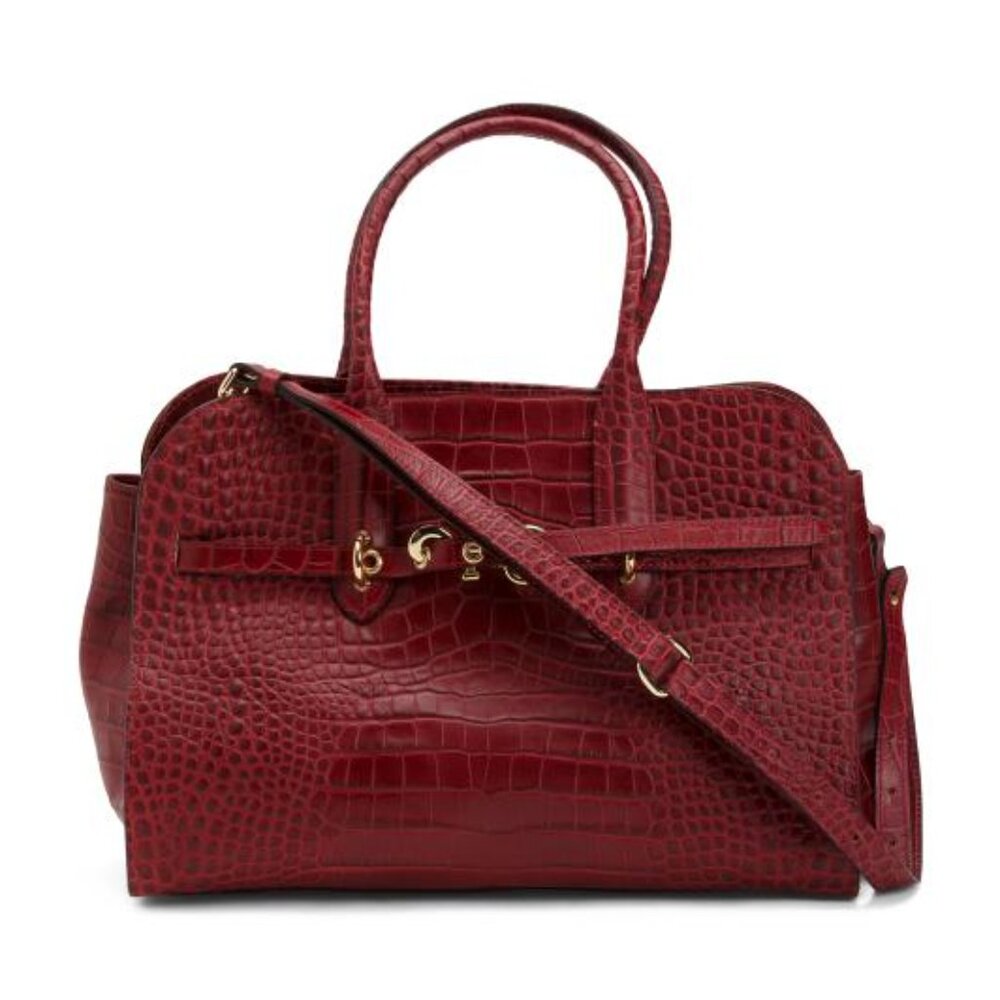 CLAUDIA Made In Italy Leather Croco Belt Annalou Satchel